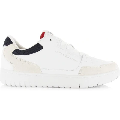 Afbeelding van Tommy Hilfiger TH Basket CORE RWB Sneakers laag, Heren, Maat: 40, White Leer en textiel