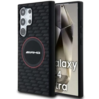 Afbeelding van Mercedes Benz AMG Carbon Pattern Back Case (MagSafe Compatible) Geschikt voor Samsung Galaxy S24 Ultra (S928) Zwart