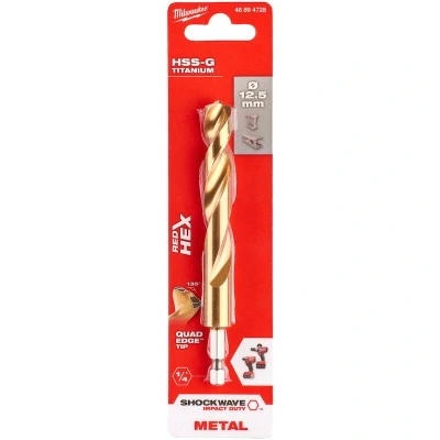 Afbeelding van Milwaukee Metaalboor Hss g Tin Red Hex Shockwave 12.5 Mm