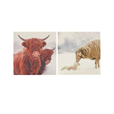 Afbeelding van Doos van 16 Feestelijke Boerderijdieren Samaritanen Liefdadigheid Kerstkaarten In 2 Ontwerpen 557001