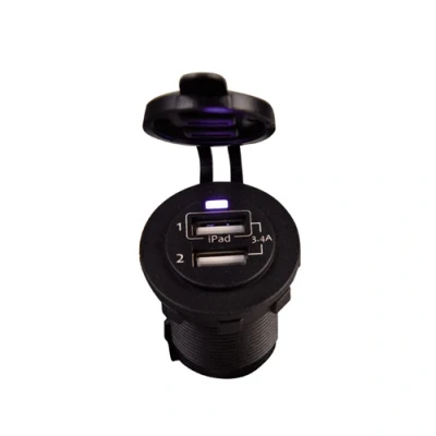 Afbeelding van Over Usb Stopcontact Dubbel 3.4a Zwart Met Flush Frame