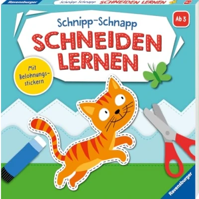 Afbeelding van Ravensburger Schnipp Schnapp Schneiden lernen und Kleben ab 3 Jahren Block mit Belohnungsstickern Profi Urkunde Perforierte Seiten