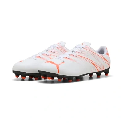 Afbeelding van Puma Attacanto FG/AG JR Unisex Voetbalschoenen voor kunstgras kinderen, Maat: 33, White/glowing red Kunststof
