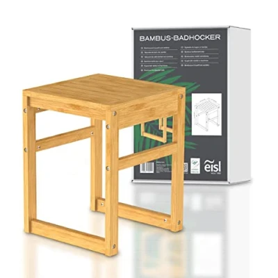 Afbeelding van EISL Badkamerkruk 35x35x45 cm bamboe