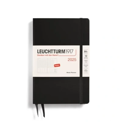 Afbeelding van LEUCHTTURM1917 371020 Weekplanner Paperback (B6+) 2025, zwart, Engels