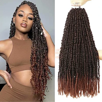 Afbeelding van Spring Twist Haar Passion 76 cm Gehaakte Vlechten Hair Extensions Haak voor Zwarte Vrouwen Vlinderlokken (76 inch/60 inch/6 Inch), 1B/30)