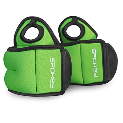 Afbeelding van SPOKEY COM FORM IV Gewichtsmanchet voor polsen, van neopreen met duimlus, 2 stuks, op kleur gesorteerd, in 3 gewichtsniveaus 0,5 tot 1,5 kg, praktische klittenbandsluitingen