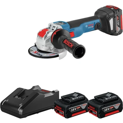 Afbeelding van Bosch Blauw GWX 18V 10 SC accu Haakse Slijper 125 mm 3 x 5,0 Ah + snellader In doos 0615990N13