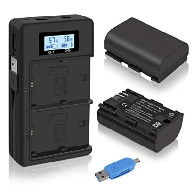 Afbeelding van CITYORK LP E6 Oplaadbare Batterijoplader, 2 pack 2000mAh Batterijen Compatibel met Canon EOS 5D Mark II, III, IV, 5DS, 5DS R, 6D, 60D, 6D 7D, 7D 70D, 80D