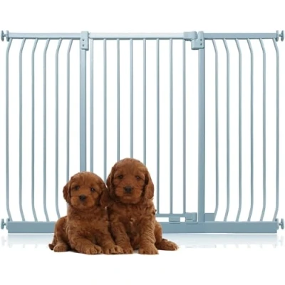 Afbeelding van Bettacare Extra Tall Elite Hondenhek Assortiment, 143cm 152cm (23 opties beschikbaar), Mat Grijs, Hoog 100cm in Hoogte, Traphekje Zonder Boren Hek voor Honden en Puppy&#039;s, Huisdier Hond Barrière, Eenvoudige Installatie