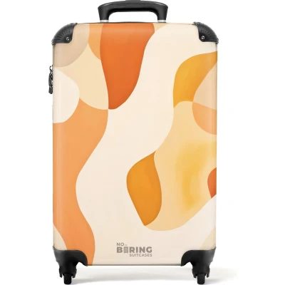 Afbeelding van NoBoringSuitcases.com® Handbagage koffer lichtgewicht Reiskoffer trolley Abstracte vormen Rolkoffer met wieltjes Past binnen 55x40x20 en 55x35x25