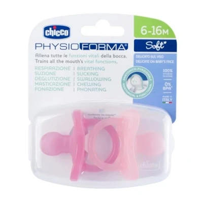 Afbeelding van Chicco PhysioForma siliconen fopspeen van 6 16 maanden, set met zachte en delicate pads, ondersteunen de fysiologische ademhaling bevorderen juiste ontwikkeling mond, roze