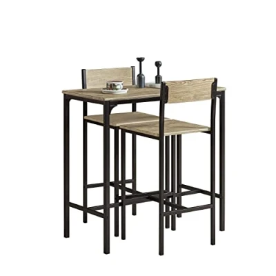Afbeelding van SoBuy OGT03 N Bistrotafel Bistro Meubelen Bartafel 2 Krukken 3 Delige set Tuin