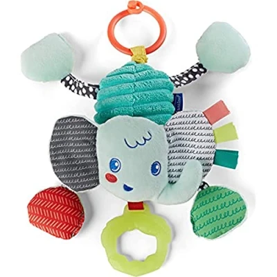Afbeelding van INFANTINO Pull &amp; Shake Jittery Pal Elephant, Blue and Colourful