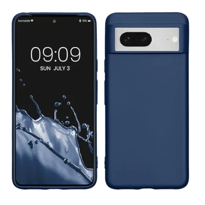 Afbeelding van kwmobile telefoonhoesje geschikt voor Google Pixel 8 Hoesje smartphone Back cover in metallic blauw