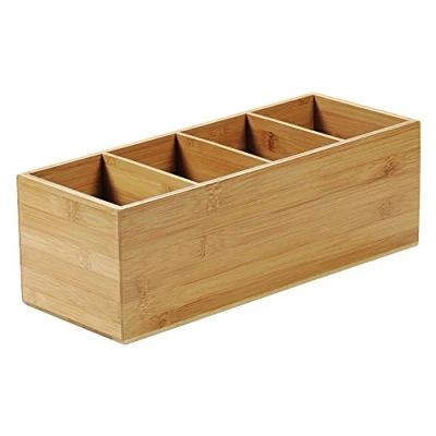 Afbeelding van Bestekbak FSC® Bamboe hout Staande Bestekhouder Bestekbakje houder