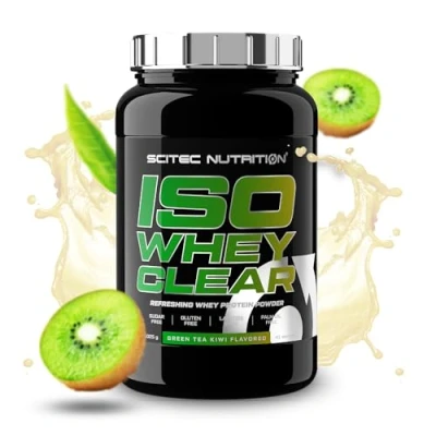 Afbeelding van Scitec Nutrition Iso Whey Clear Verfrissende Eiwitdrank Suikervrij Lactosevrij Glutenvrij Palmolievrij, 1025 g, Groene thee kiwi