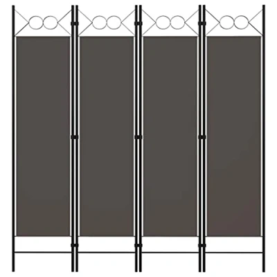 Afbeelding van vidaXL Kamerscherm met 4 panelen 160x180 cm antraciet