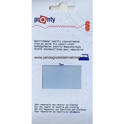 Afbeelding van Pronty snelfix reparatiedoek opstrijkbaar lichtblauw licht 11 x 25 cm blauw 100% katoen