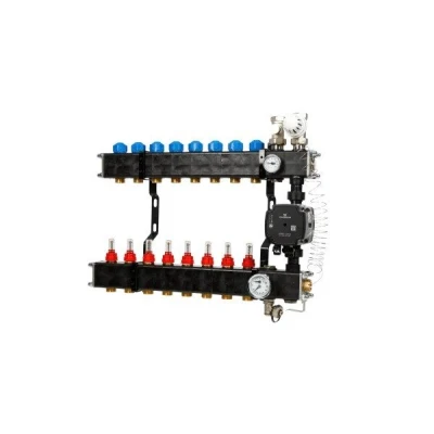 Afbeelding van VTE composiet vloerverwarming verdeler Grundfos UPM3 8 groeps