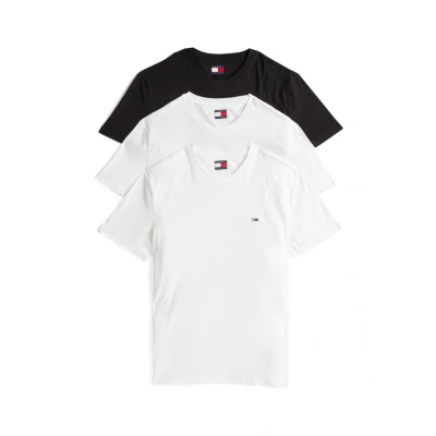 Afbeelding van Tommy Jeans 3 PACK Tshirt basic, Heren, Maat: 50, ecru black