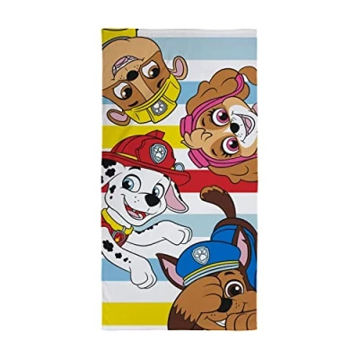 Afbeelding van Character World Officiële Paw Patrol kinderhanddoek Superzacht gevoel, Heya Design Marshall, Chase, Rubble &amp; Skye Perfect thuis, bad, strand en zwembad Eén maat 70 cm x 140