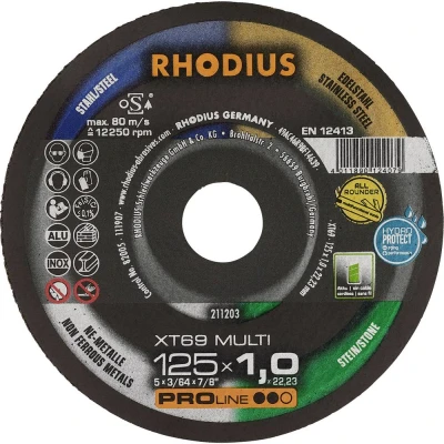 Afbeelding van Rhodius XT69 MULTI BOX 211211 Doorslijpschijf recht 125 mm 10 stuk(s)