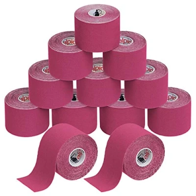 Afbeelding van ALPIDEX Kinesiologie Tape 1/3/ 6/12 rollen Veel kleuren 5 m x cm Toepassingsfolder Elastisch Waterdicht Huidvriendelijk Fysio Spier Set, Kleur:Roze, Aantal stuks:12