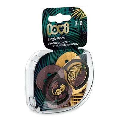 Afbeelding van LOVI Jungle Vibes Girl Dynamische fopspeen 3 6 maanden, siliconen, BPA vrij, 2 stuks, kastanjebruin