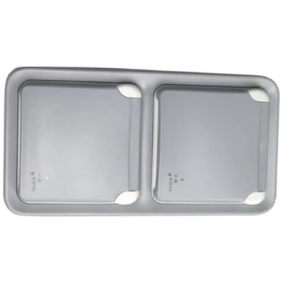 Afbeelding van Legrand, Plexo Classic 069744 Geaard stopcontact voor vochtige ruimtes, 2 voudig (SL), verticaal, voorgeschakeld, 16 A/250 V, IP44 IK07, grijs