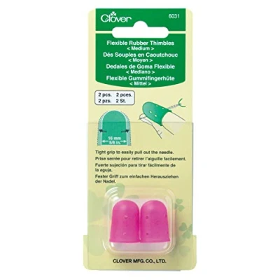Afbeelding van Clover 6031 Flexibele Rubber Thimbles Middelgrote Vingerhoed, Rose, OS, 2 stuks