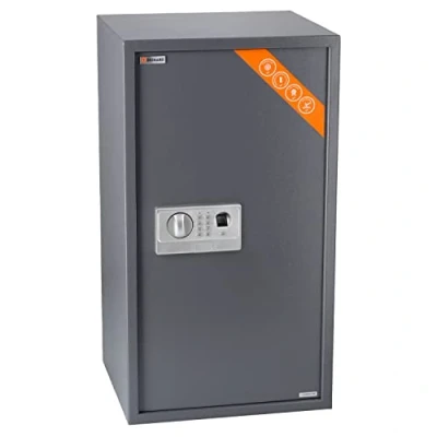Afbeelding van Brihard grote biometrische kluis, XXL, 2 in 1 digitaal toetsenbord en vingerafdrukveilig, 73 x 40 36 cm, voor bedrijven, anti bump lock veiligheidssluis met led