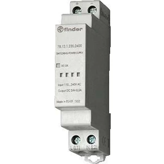 Afbeelding van Finder voeding voor schakelkasten 12w 12vdc 1a 35mm din rail interne zekering met hiccup mode levensduur 400 000 uur 78 12 1 230 1200