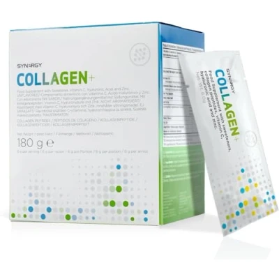 Afbeelding van Synergy Worldwide Collagen+ 30 doses met 5810 mg collageen vitamine C, hyaluronzuur, zink Ondersteunt de collageenproductie en versterkt huid, haar, nagels, gewrichten Neutrale smaak 180g