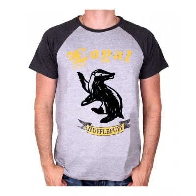 Afbeelding van HARRY POTTER T Shirt Hufflepuff Loyal grijs/zwart (S)