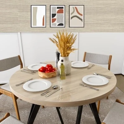 Afbeelding van Mom&#039;s Home Transparante ronde tafelfolie met afgeronde randen, 2 mm dik verkrijgbaar in verschillende maten of op maat gemaakt doorzichtige tafelbescherming van helder pvc (diameter 75 cm)
