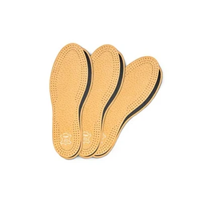 Afbeelding van Set van 3 paar Pecari Carbon Inlegzolen Plantaardig gelooid schapenleer met actieve kool houtskool Elegant en comfortabel Kaps (dames/8 VK/41 EUR)