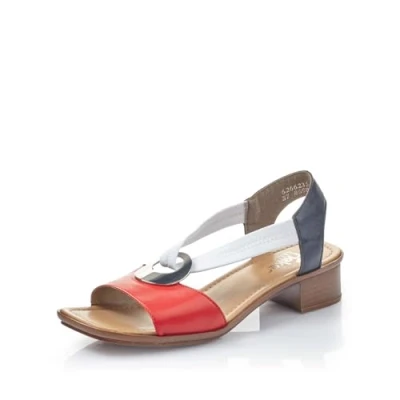 Afbeelding van Rieker Damessandalen 62662, damessandalen, Rood combi 35, 36 EU Smal