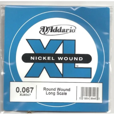Afbeelding van D&#039;Addario XLB067 nikkel wound bass gitaar enkele string, Long Scale, .067
