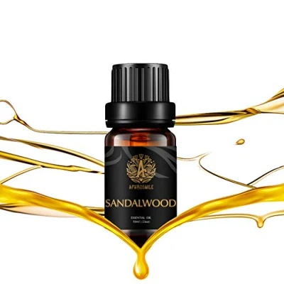 Afbeelding van aromatherapie geur oliën, 100% pure sandelhout oliën voor diffuser, luchtbevochtiger, massage, aromatherapie, huid &amp; haarverzorging, etherische 0,4 oz 10ml