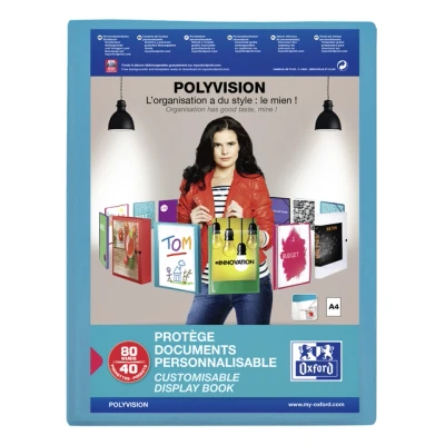 Afbeelding van Showalbum Oxford Polyvision A4 40 tassen PP blauw
