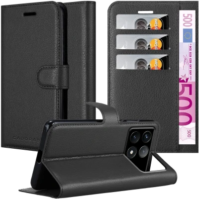 Afbeelding van Cadorabo Hoesje geschikt voor Xiaomi Poco F6 Pro in PHANTOM ZWART Beschermhoes met magnetische sluiting, standfunctie en kaartvakje Book Case Cover Etui