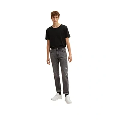 Afbeelding van TOM TAILOR Denim Uomini Adean Straight Jeans 1032754, 10222 Destroyed Light Stone Grey Den, 32W / 32L
