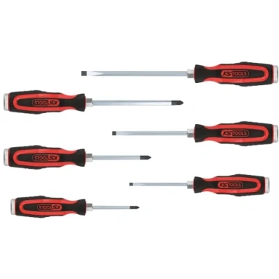 Afbeelding van KS Tools 151.1160 ERGOTORQUEmax Schroevendraaierset met slagkappen, 6 dlg, PH zaagsnede