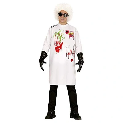 Afbeelding van Widmann Monster &amp; Griezel Kostuum Maffe Wetenschapper Dr Wacko Wit / Beige XL Halloween Verkleedkleding