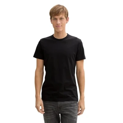 Afbeelding van TOM Tailor MIT Stretchanteil Tshirt basic, Heren, Maat: XL, Black
