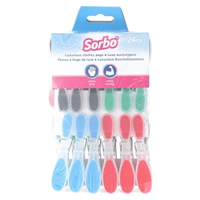 Afbeelding van Gekleurde Sorbo wasknijpers met softgrip 24 stuks
