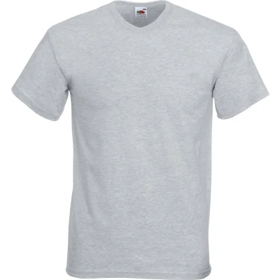Afbeelding van Fruit Of The Loom Heren Valuegewicht V hals, T shirt met korte mouwen. (Heather Grijs) Maat 4XL