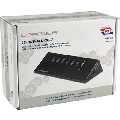 Afbeelding van LC Power hub ALU 2B 7 USB 3.2 Gen 1 6 poorten Zwart