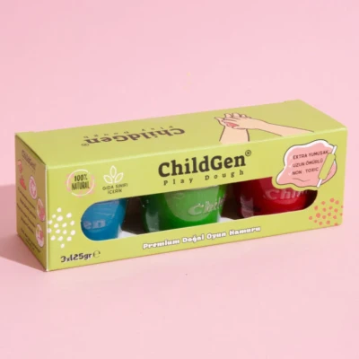 Afbeelding van ChildGen Play Dough 3 pack multicolor niet giftige speelklei 100% natuurlijk boetseerklei blauw, groen, rood klei